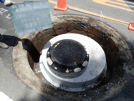 芝川第9-1処理分区下水道工事（北建-30-103）-マンホール設置完了