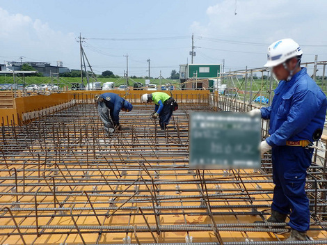 油面川排水機場本体築造工事-油面川-排水機場-本体-築造工事-鉄筋組立状況