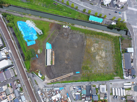 2号調整池築造工事(3工区)-施工後-ドローン空撮②