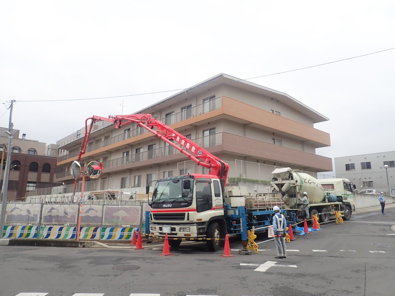 土呂 調整池築造工事 生コンクリート打設