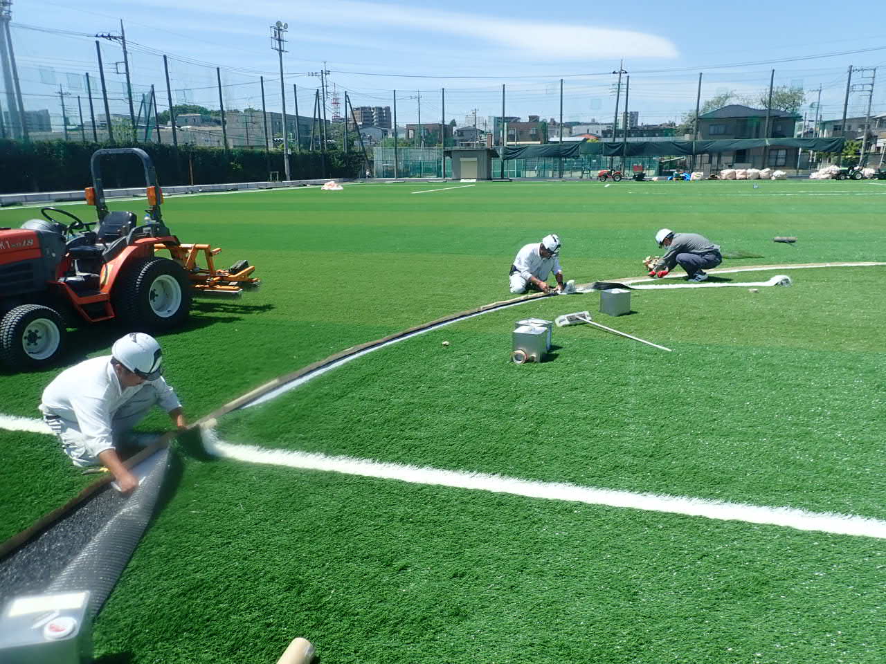 浦和高等学校　校庭　ライン設置状況